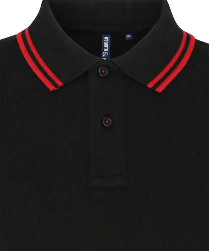Asquith & Fox AQ021 Women's classic fit tipped polo in Black/Red