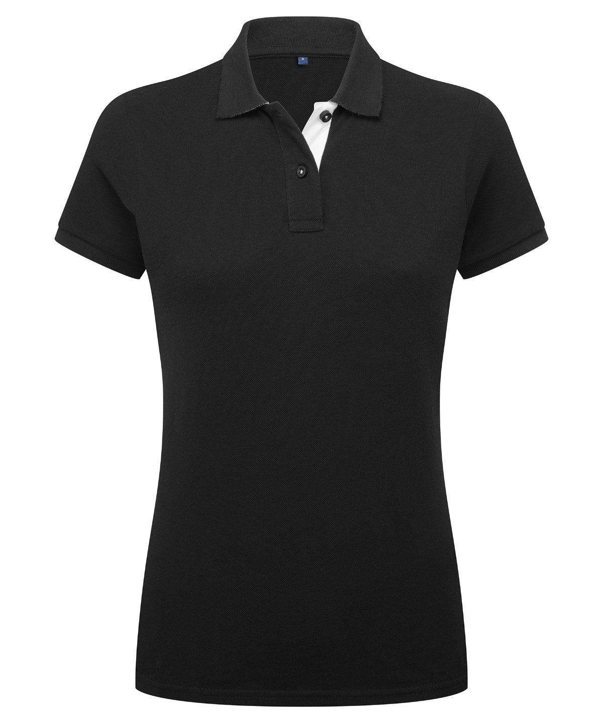 Asquith & Fox AQ022 Women's contrast polo in Black/White