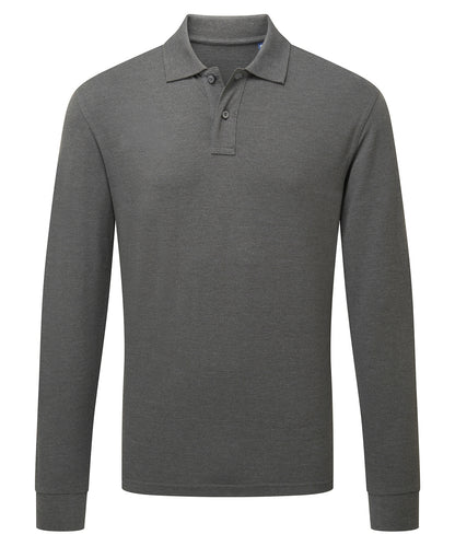 Asquith & Fox AQ030 Men's classic fit long sleeved polo in Charcoal