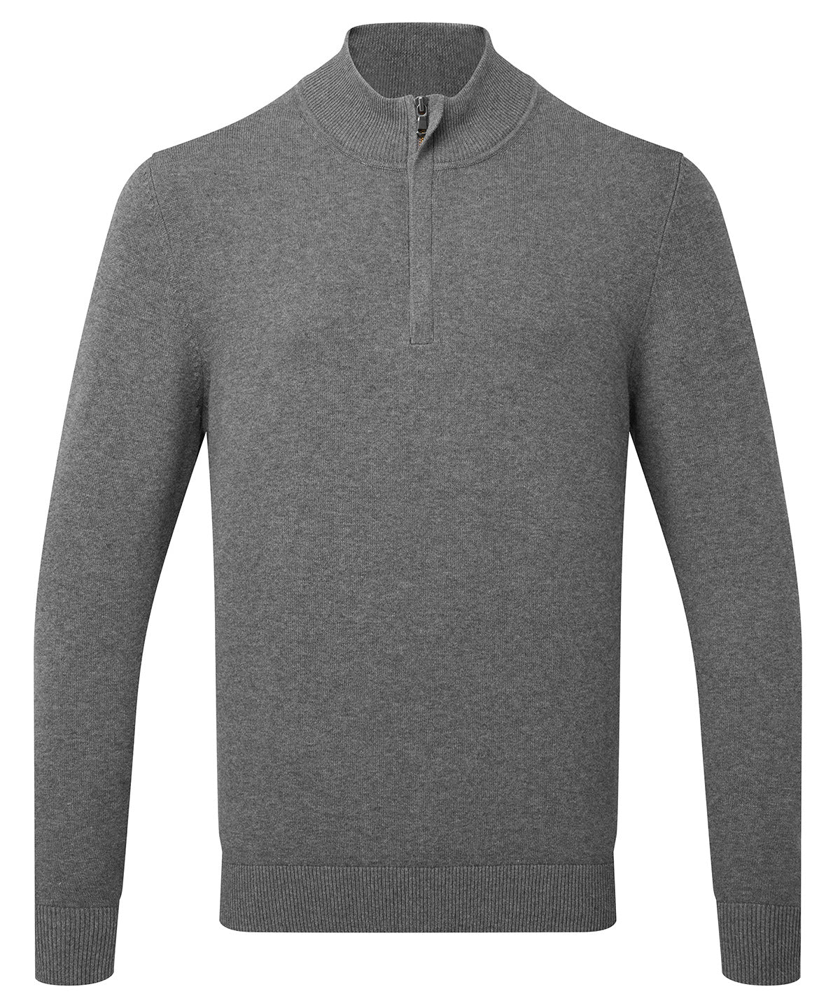 Asquith & Fox AQ048 Men's cotton blend ¼ zip sweater in Charcoal