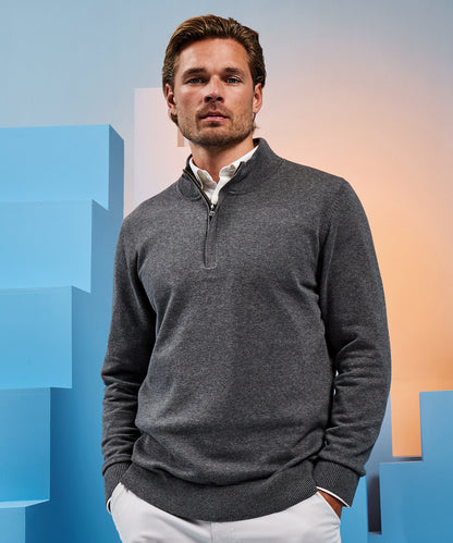 Asquith & Fox AQ048 Men's cotton blend ¼ zip sweater