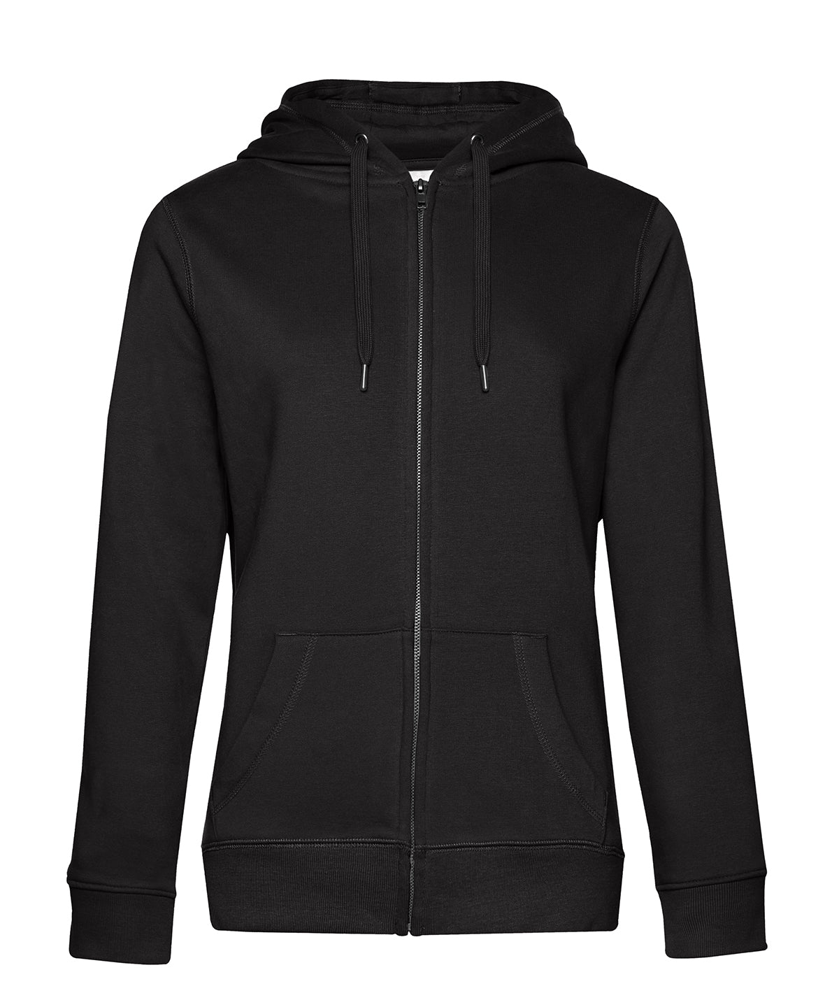 B&C Collection B012F B&C Queen zipped hooded in Black Pure*