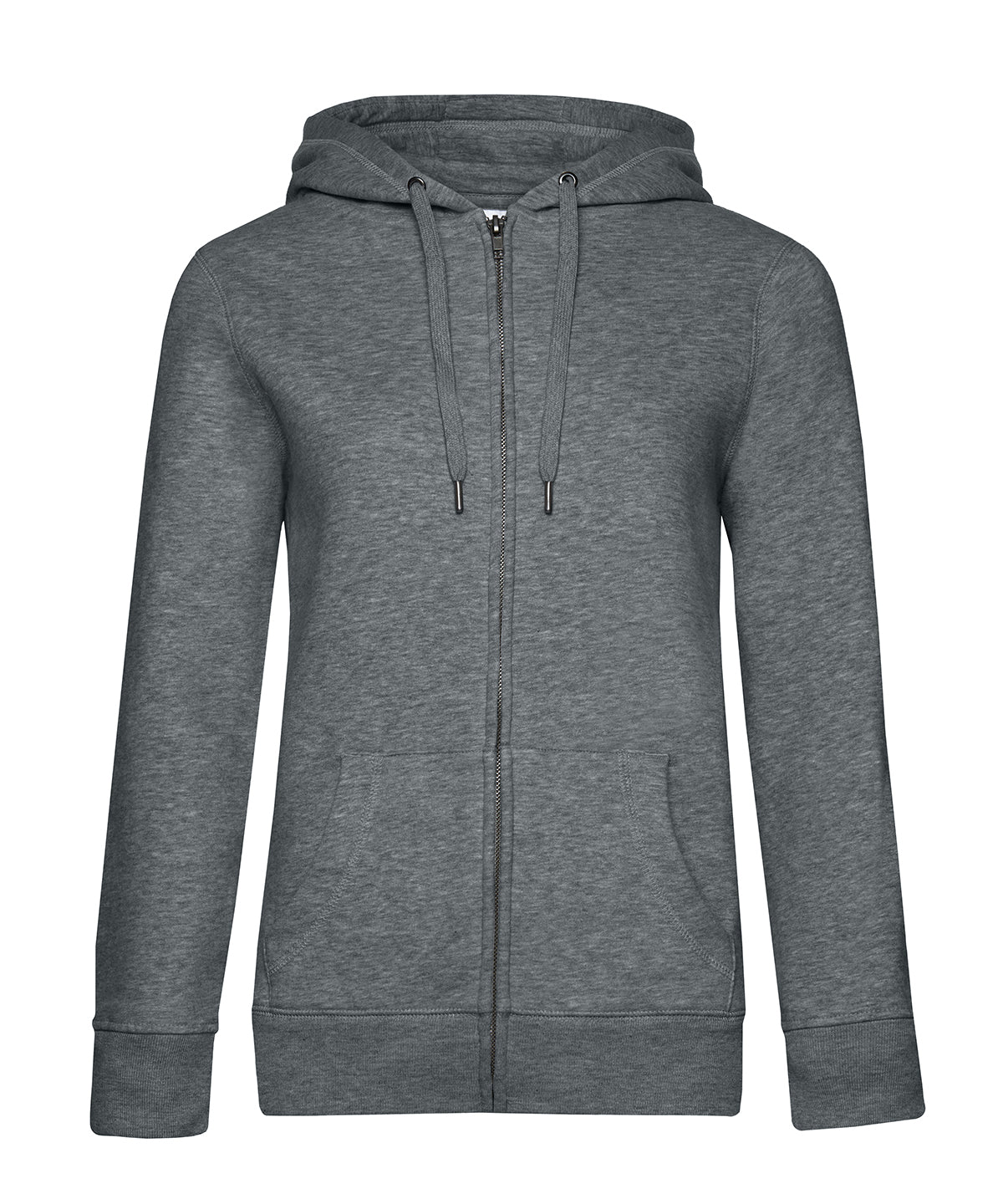 B&C Collection B012F B&C Queen zipped hooded in Heather Mid Grey