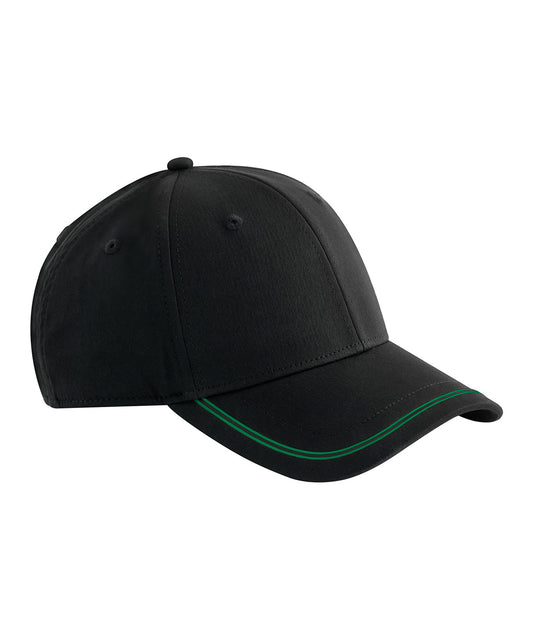 Beechfield B166R Match day cap in Black/Kelly Green