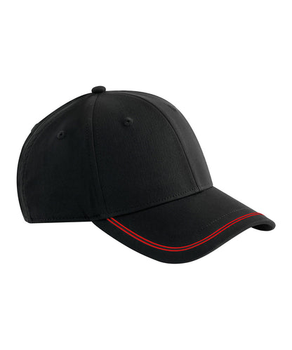 Beechfield B166R Match day cap in Black/Red