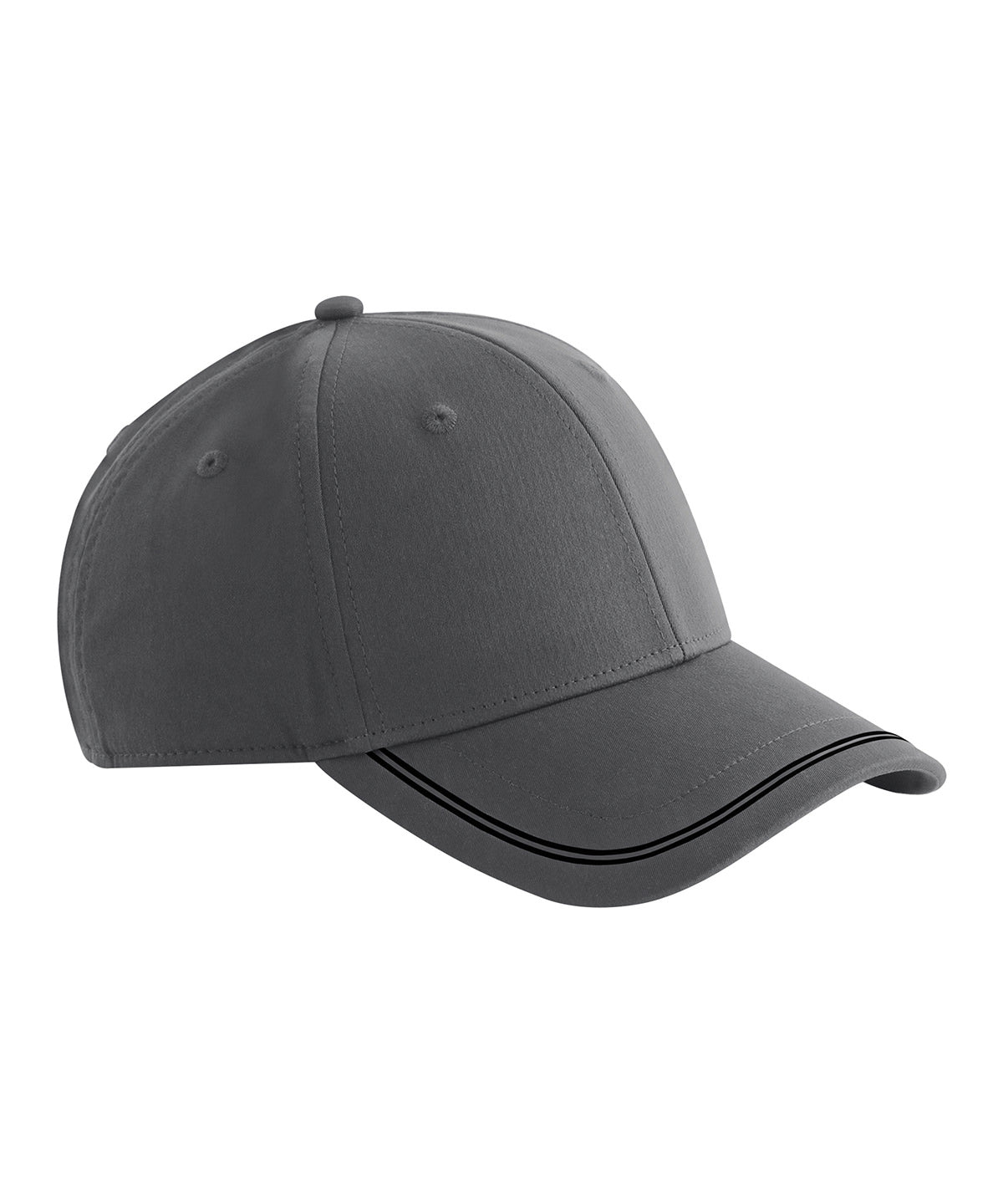 Beechfield B166R Match day cap in Gunmetal Grey/Black
