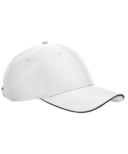 Beechfield B195R Team sports-tech cap in White/French Navy