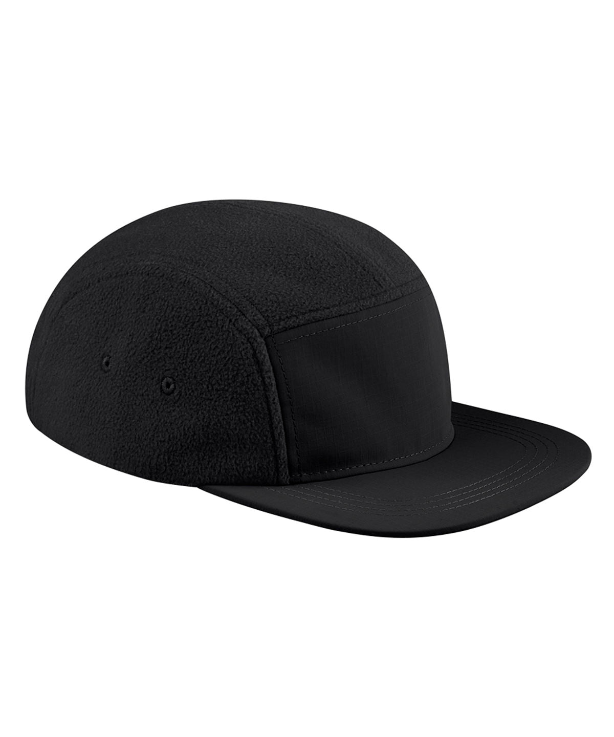 Beechfield B220R Recycled fleece outdoor camper cap in Black