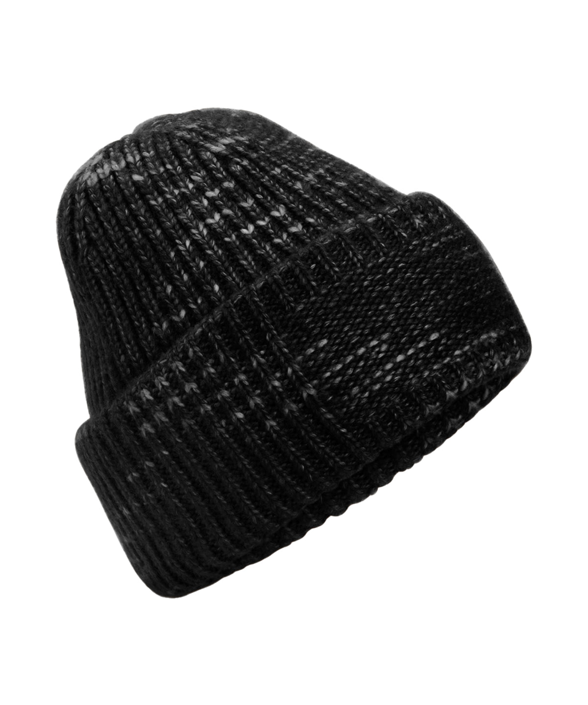 Beechfield B330R Chunky knit reverse patch beanie in Midnight Haze