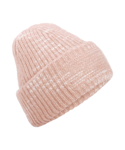 Beechfield B330R Chunky knit reverse patch beanie in Strawberry Haze