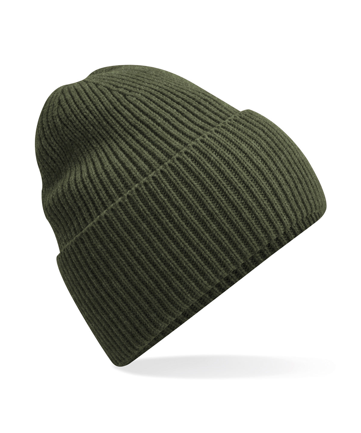 Beechfield B384R Oversized cuffed beanie in Olive Green