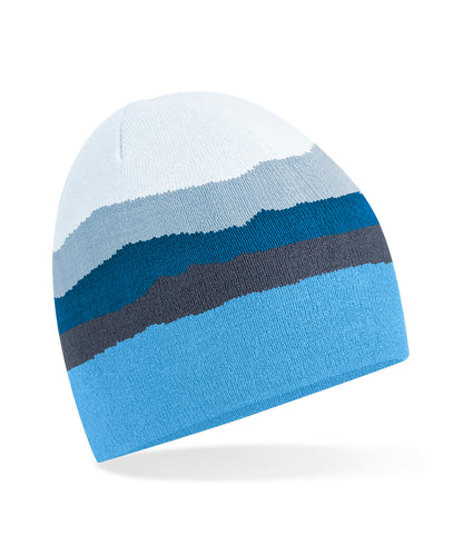 Beechfield B394R Mountain peaks pull-on beanie in Glacier Peaks