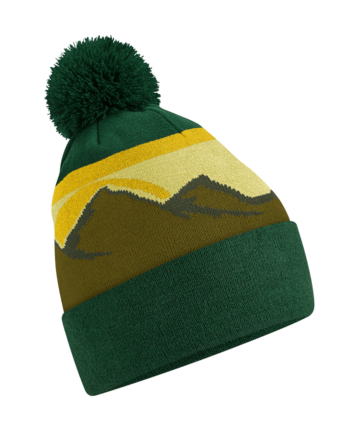 Beechfield B395R Mountain peaks pom pom beanie in Alpine Peaks
