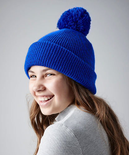 Beechfield B406B Junior reflective bobble beanie