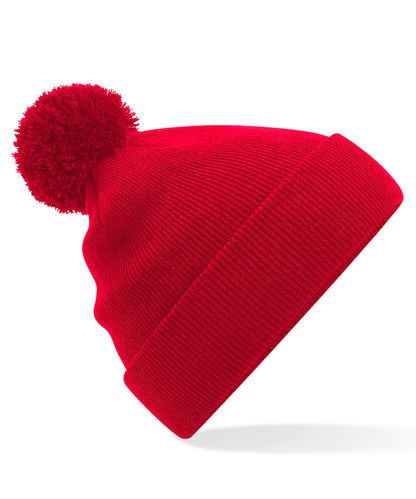 Beechfield B426B Junior original pom pom beanie in Classic Red