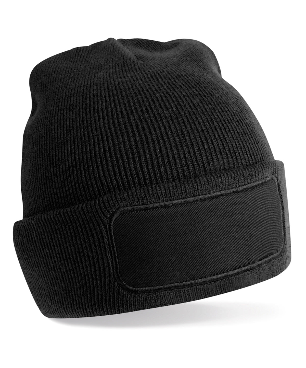 Beechfield B445R Recycled original patch beanie in Black