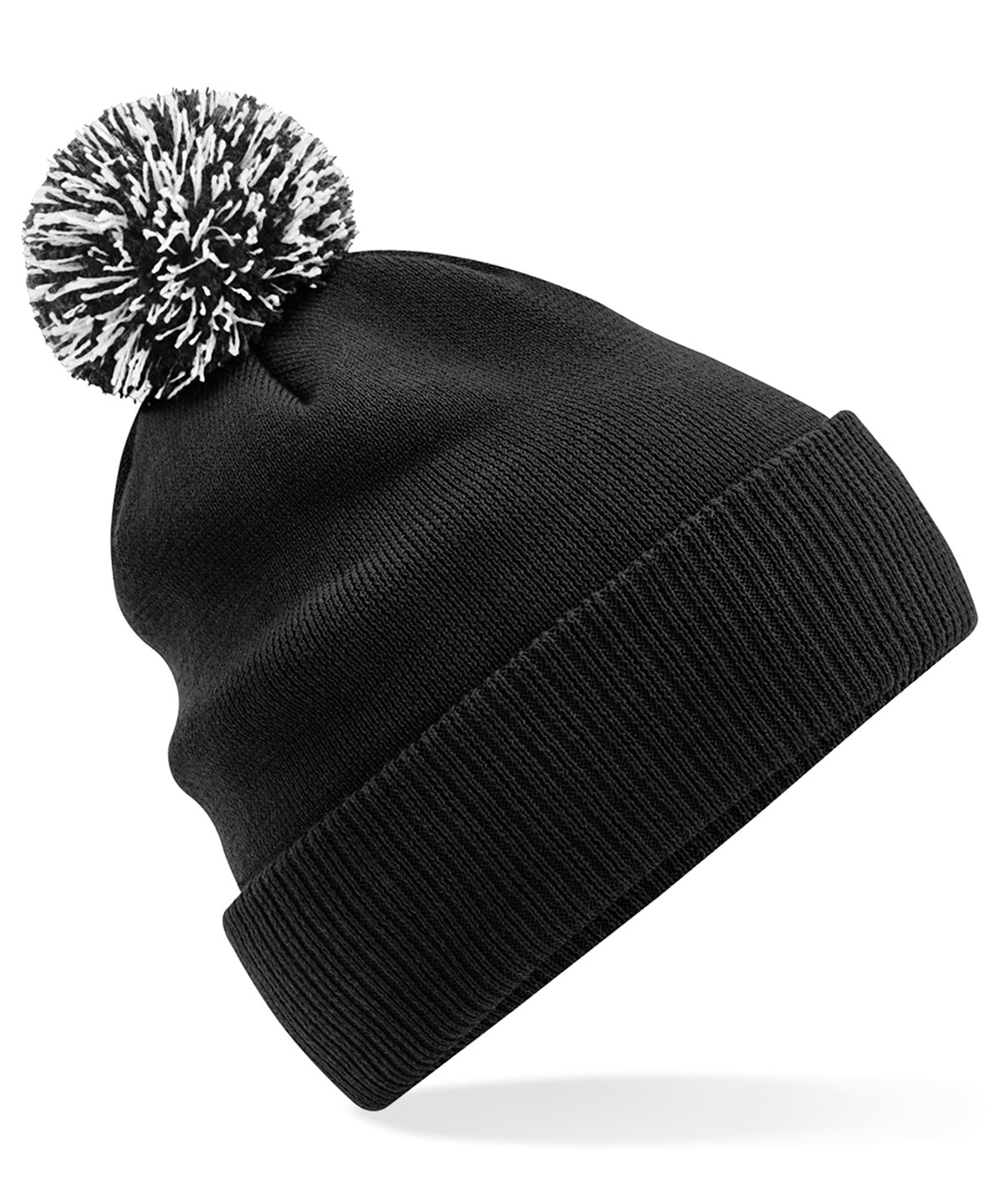 Beechfield B450R Recycled Snowstar® beanie in Black/White
