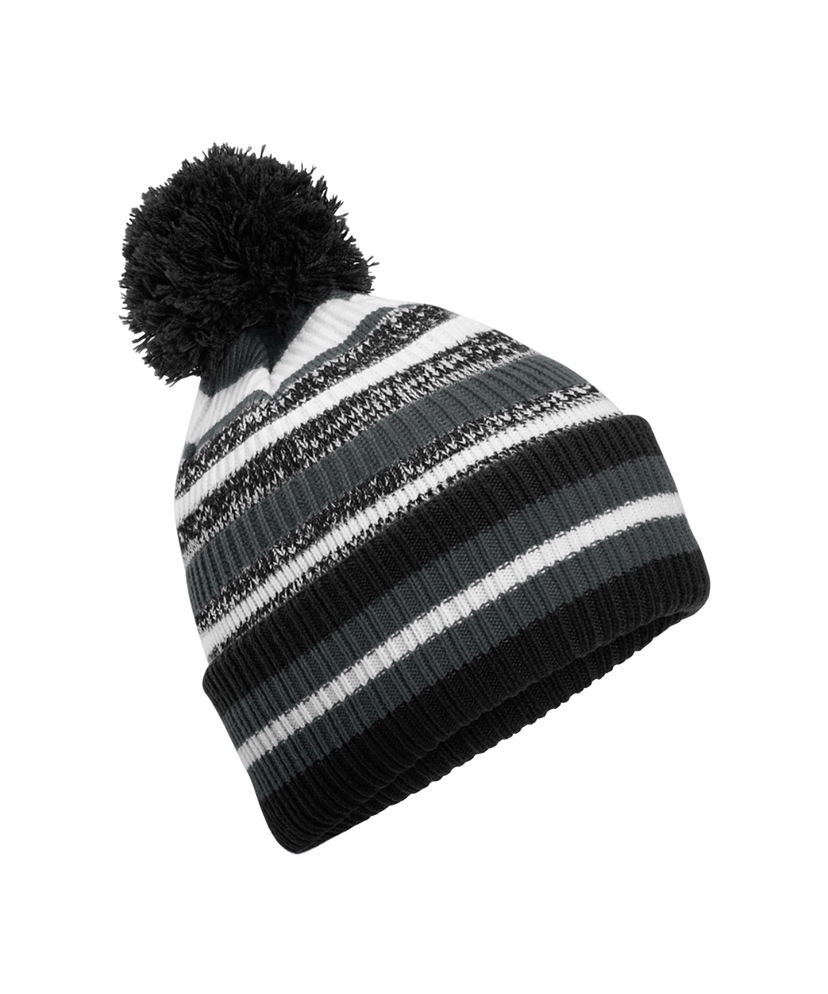 Beechfield B474R Multi-sport fan beanie in Black/Graphite Grey/White