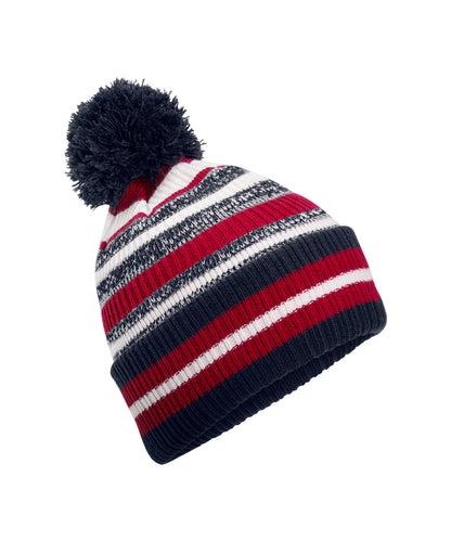 Beechfield B474R Multi-sport fan beanie in French Navy/Classic Red/White
