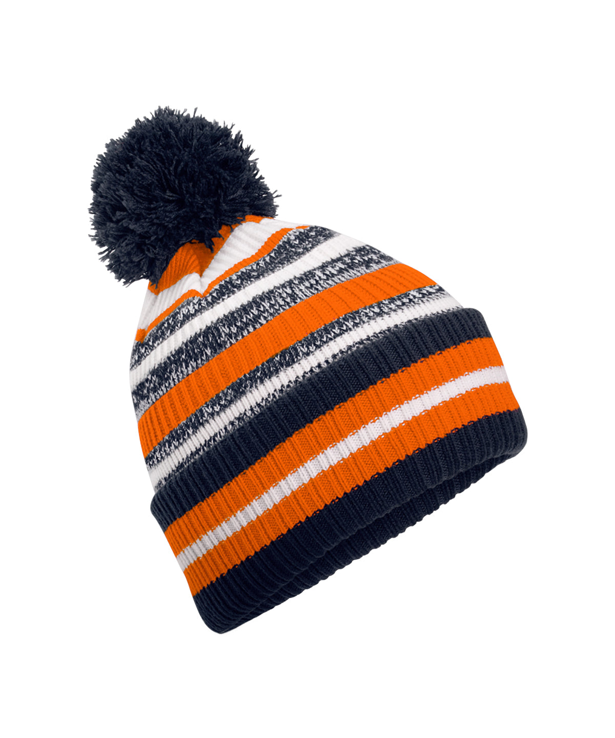 Beechfield B474R Multi-sport fan beanie in French Navy/Orange/White