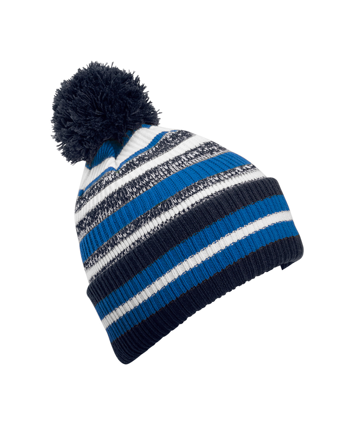 Beechfield B474R Multi-sport fan beanie in Sapphire Blue/French Navy/White