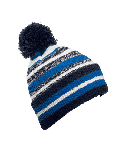Beechfield B474R Multi-sport fan beanie in Sapphire Blue/French Navy/White