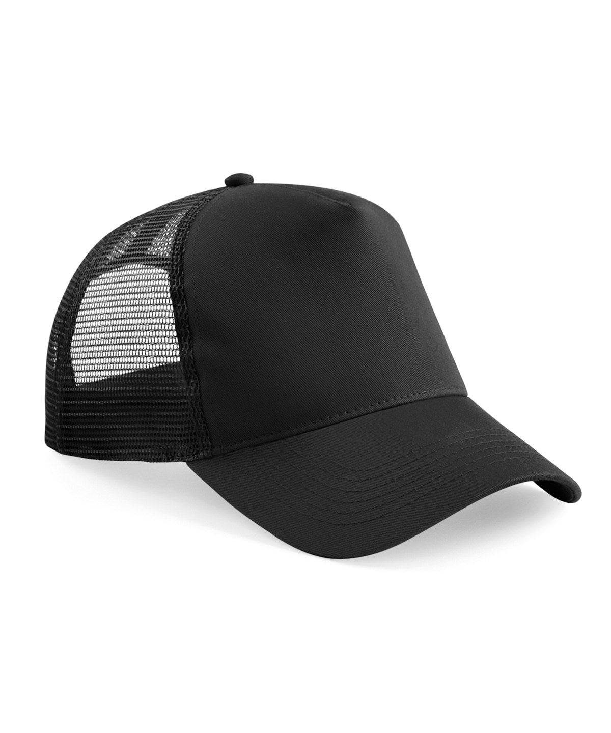 Beechfield B640B Junior snapback trucker in Black/Black