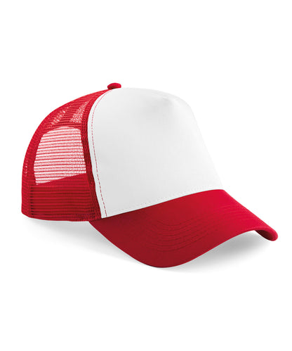 Beechfield B640B Junior snapback trucker in Classic Red/White