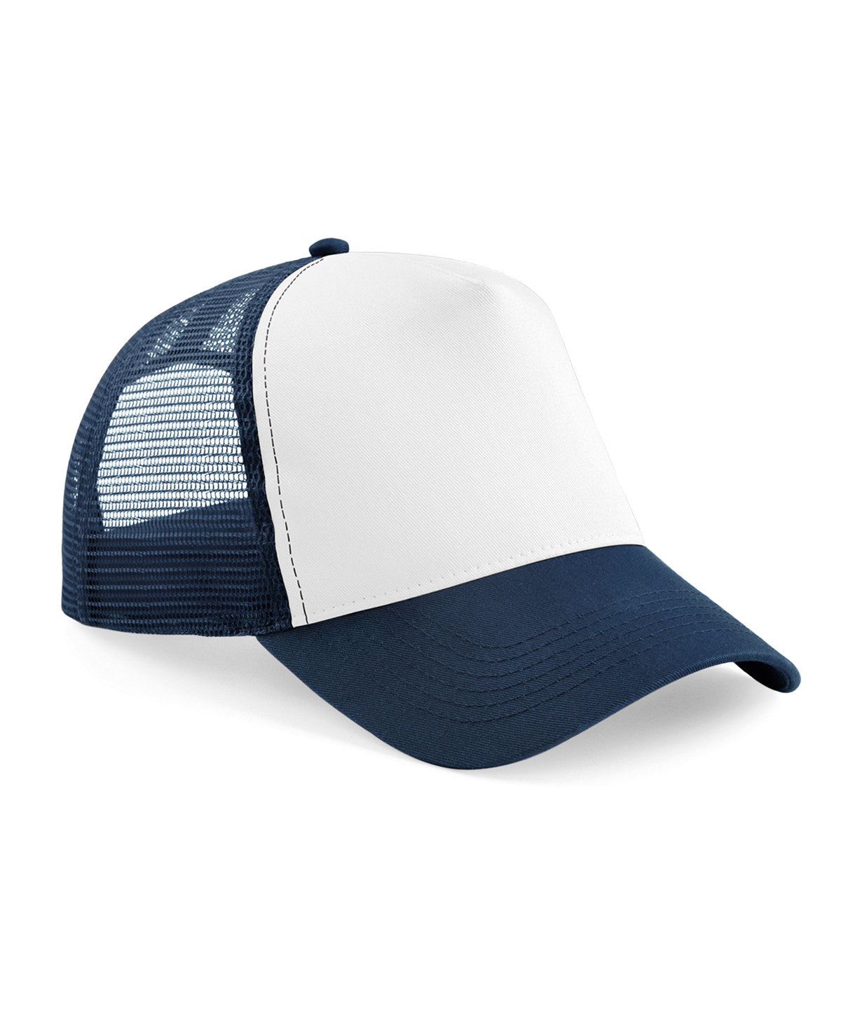 Beechfield B640B Junior snapback trucker in French Navy/White
