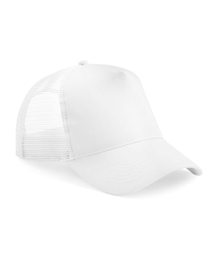 Beechfield B640B Junior snapback trucker in White/White
