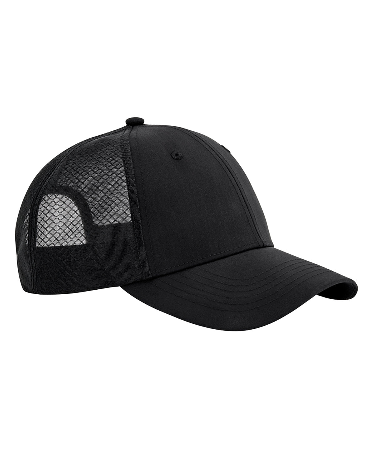 Beechfield B644R Technical mesh trucker in Black/Black