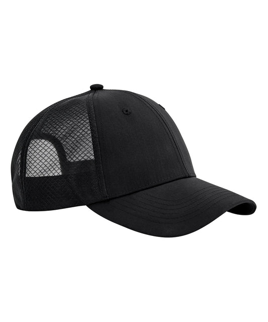 Beechfield B644R Technical mesh trucker in Black/Black