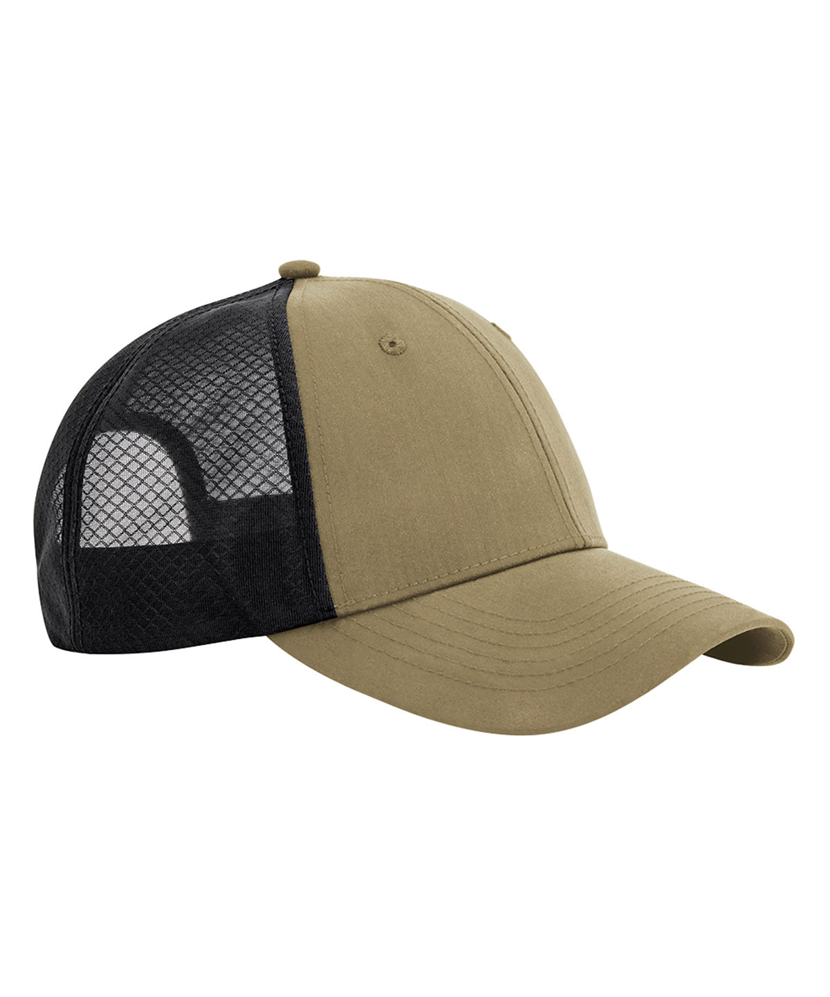 Beechfield B644R Technical mesh trucker in Desert Sand/Black