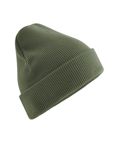 Beechfield B830N Organic cotton original cuffed beanie in Olive Green
