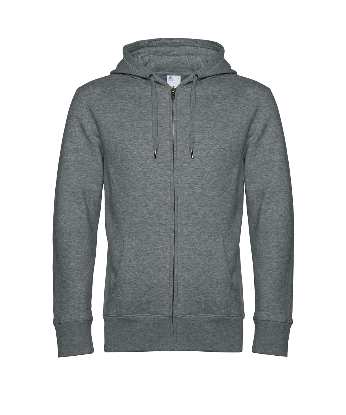 B&C Collection BA012 B&C KING Zipped Hood in Heather Mid Grey