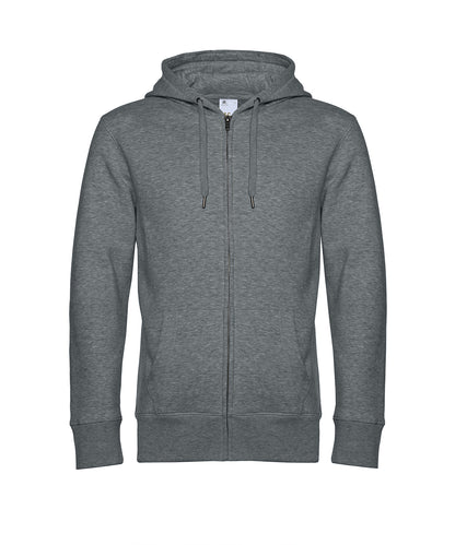 B&C Collection BA012 B&C KING Zipped Hood in Heather Mid Grey