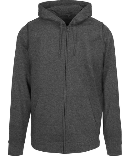 Build Your Brand Basic BB008 Basic zip hoodie in Charcoal