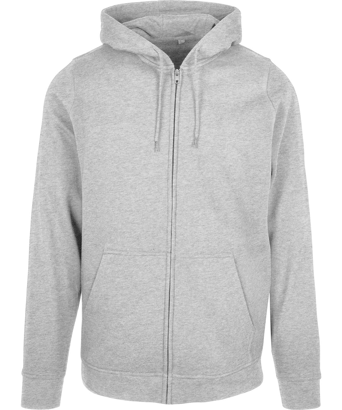 Build Your Brand Basic BB008 Basic zip hoodie in Heather Grey