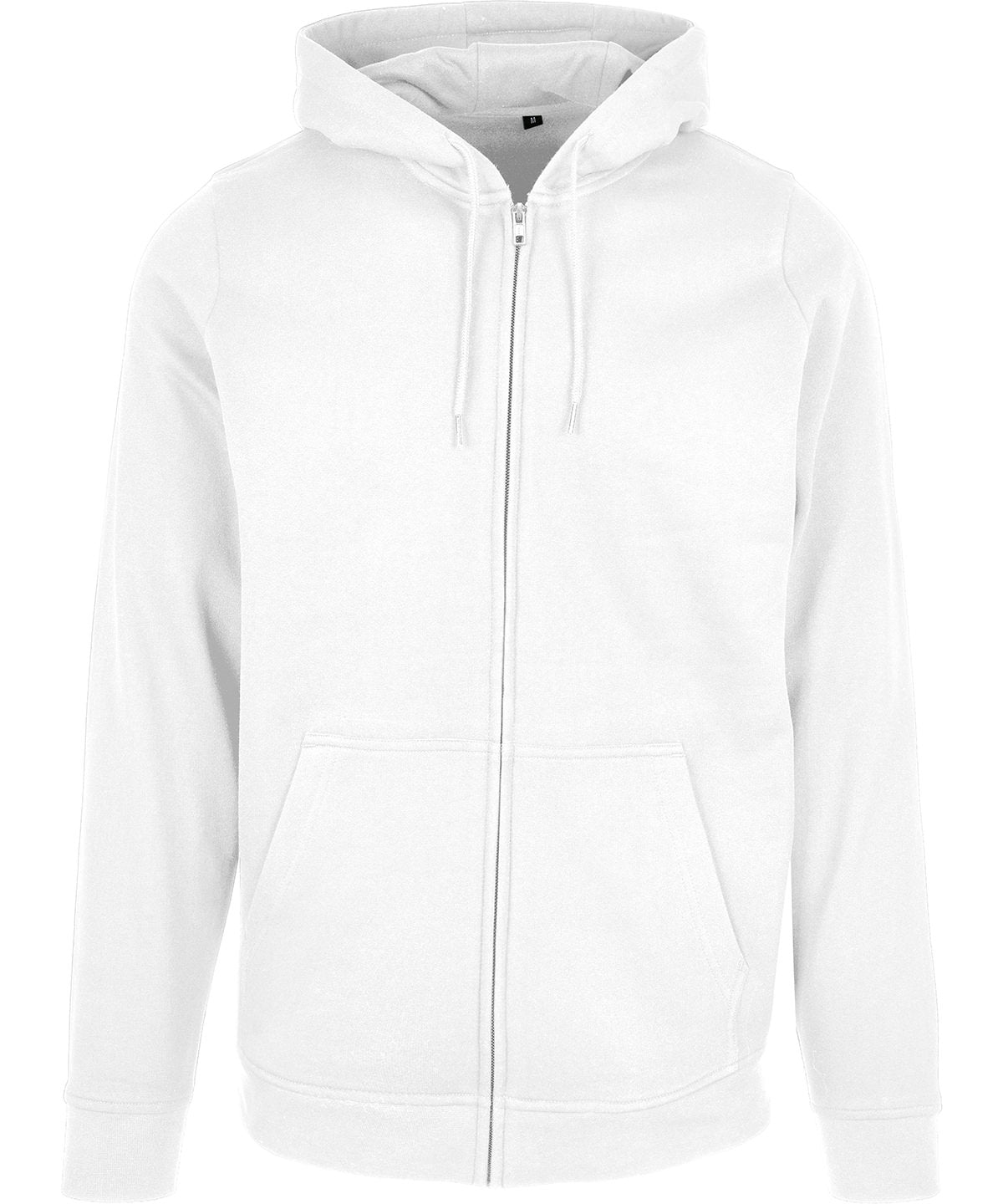 Build Your Brand Basic BB008 Basic zip hoodie in White