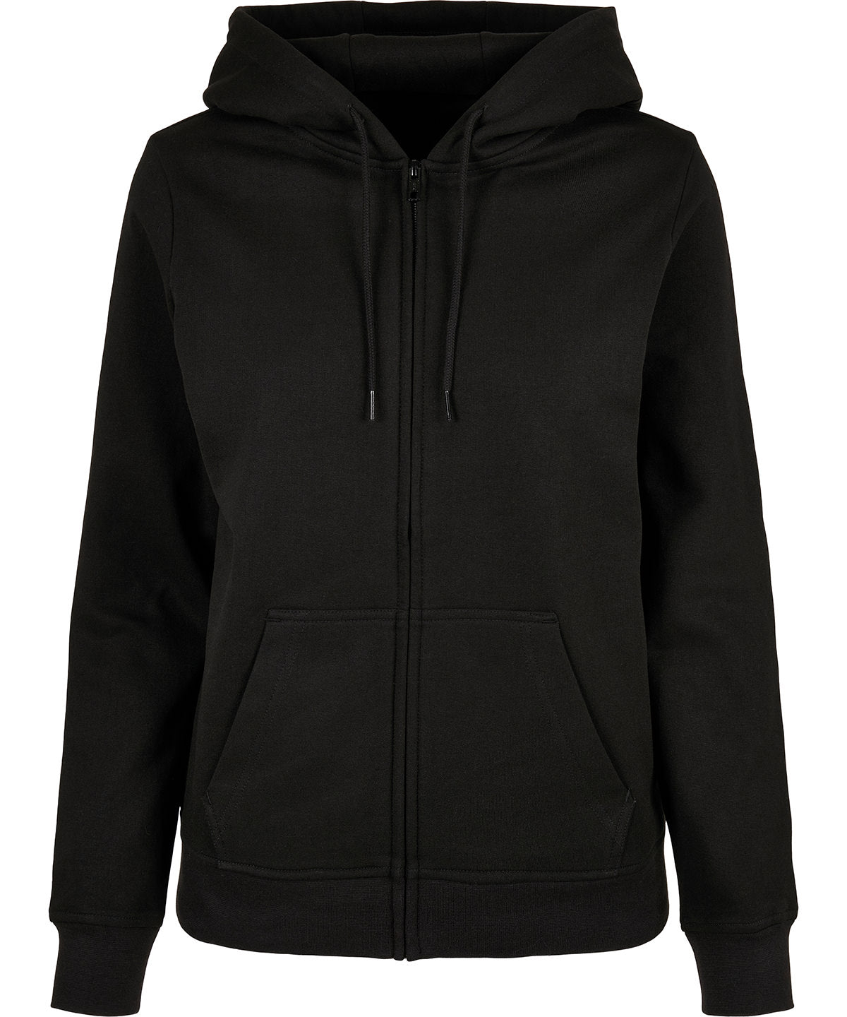Build Your Brand Basic BB009 Women’s basic zip hoodie in Black