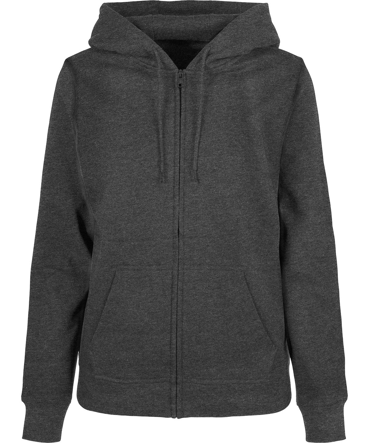 Build Your Brand Basic BB009 Women’s basic zip hoodie in Charcoal