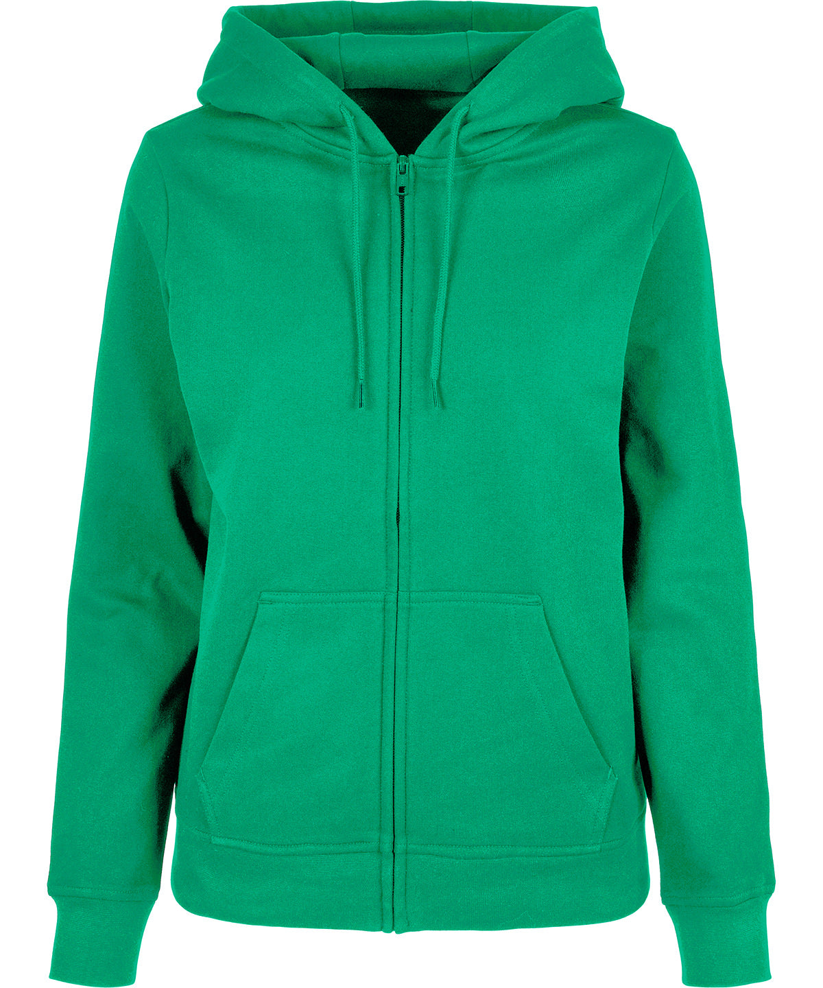 Build Your Brand Basic BB009 Women’s basic zip hoodie in Grass Green
