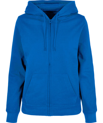 Build Your Brand Basic BB009 Women’s basic zip hoodie in Intense Blue