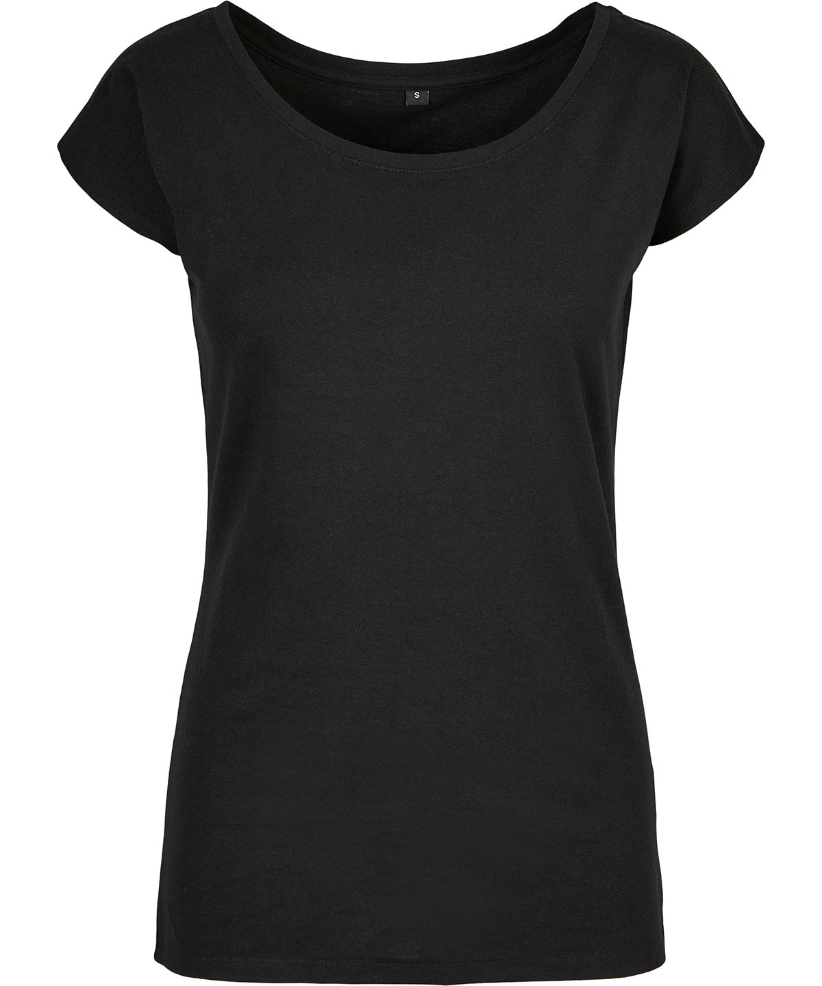 Build Your Brand Basic BB013 Women's wide neck tee in Black