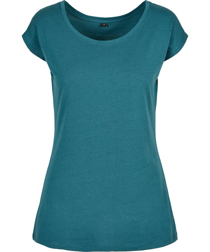 Build Your Brand Basic BB013 Women's wide neck tee in Teal