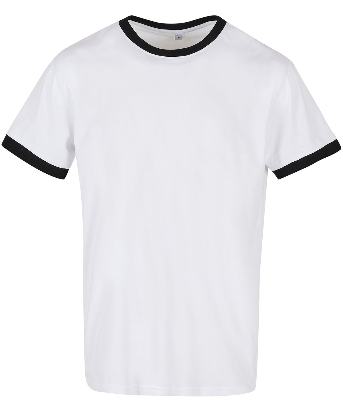 Build Your Brand Basic BB022 Ringer tee in White/Black