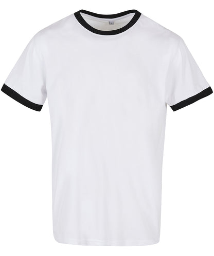 Build Your Brand Basic BB022 Ringer tee in White/Black