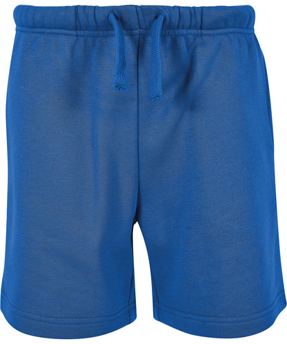 Build Your Brand Basic BB034 Kids basic sweat shorts in Intense Blue