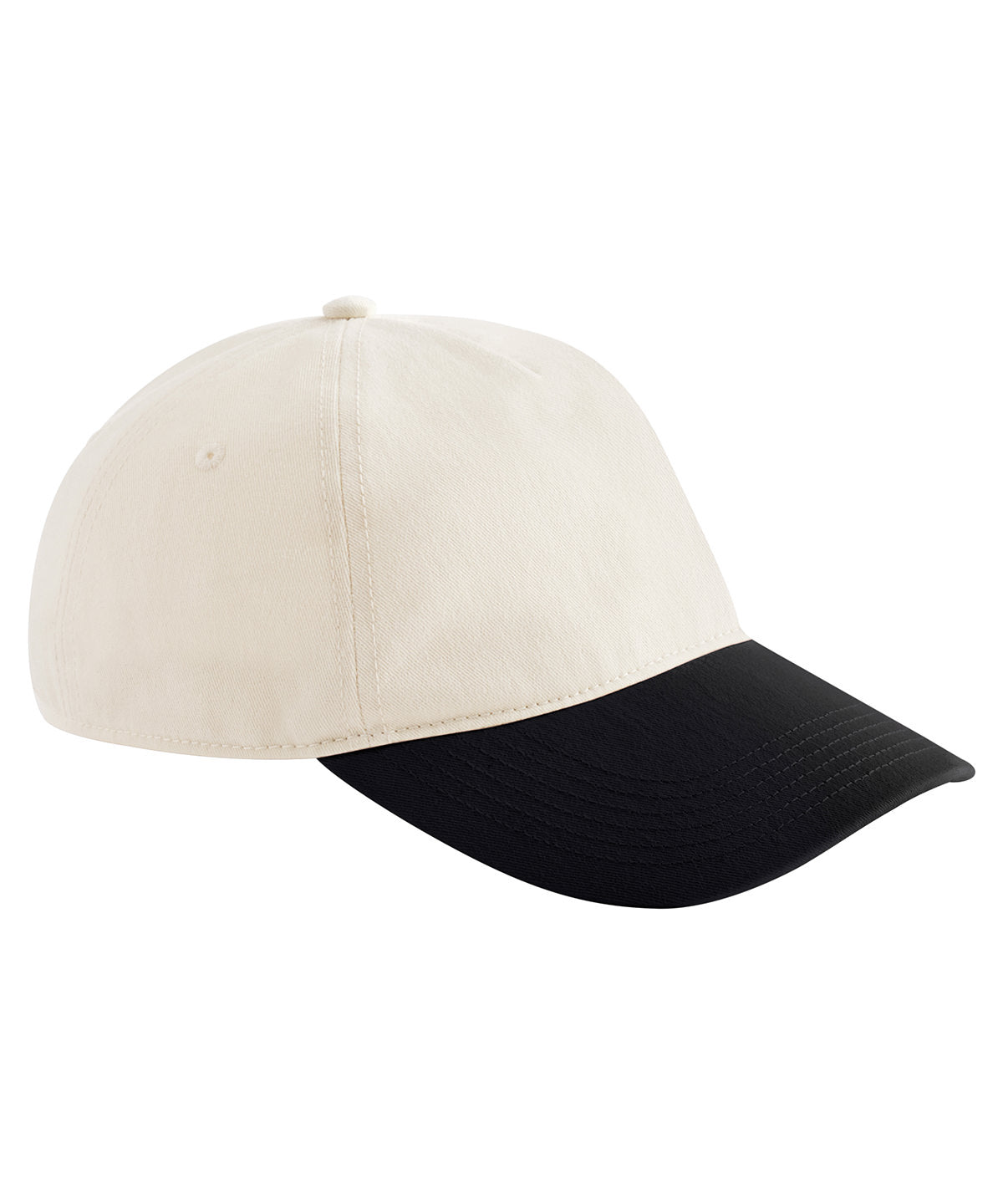 Beechfield BC067 Contrast peak leisure cap in Natural/Black