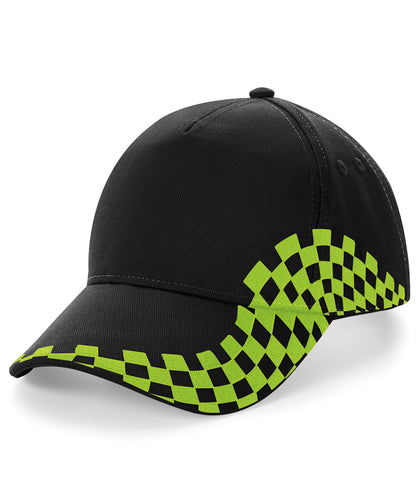 Beechfield BC159 Grand Prix cap in Black/Lime Green